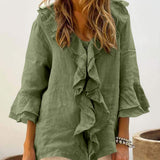 AUDREY - Women Chic Bell Sleeve Ruffle Top