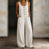 Megan - Vintage Washed Cotton Denim Overalls