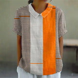 Leah - Striped Color Block Blouse