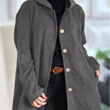 Abigail - Corduroy Hooded Cardigan
