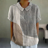 Amber - Blouse with Abstract Dots and Lines