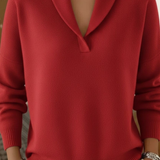 Louise | Shawl Collar V-Neck Sweater
