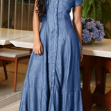 Adalynn - Long Denim Dress