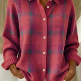 Joan | Plaid Knit Shirt Jacket
