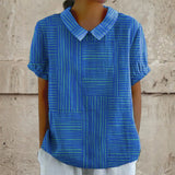 Quinn - Striped Geometric Blouse