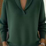 Louise | Shawl Collar V-Neck Sweater