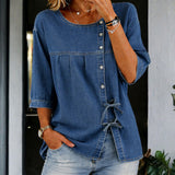 Brielle - Long Vintage Denim Blouse