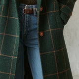 Natalia plaid tweed coat with lapel collar