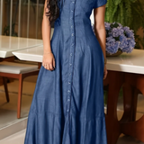Adalynn - Long Denim Dress