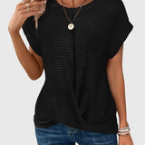 Grace - Elegant Blouse with Crew Neck