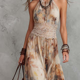 Lainey - Stylish Lace Trim Maxi Dress
