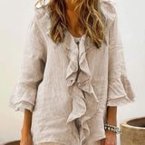 AUDREY - Women Chic Bell Sleeve Ruffle Top