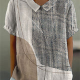 Amber - Blouse with Abstract Dots and Lines