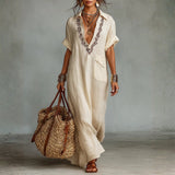 Aaliyah - Embroidered Shirt Dress