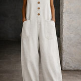 Megan - Vintage Washed Cotton Denim Overalls