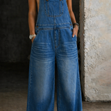 Liliana - Elastic Waist Denim Jumpsuit