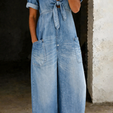 Sophie - Short Sleeve Jumpsuit with V-Neck