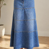 Tracy - Mid-Length Denim Skirt