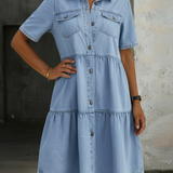 Jillian - Casual Elegant Denim Dress