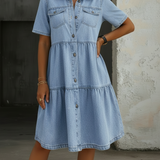 Jillian - Casual Elegant Denim Dress