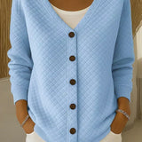 Rosemary | Diamond Quilted Button Cardigan