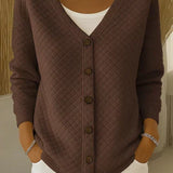 Rosemary | Diamond Quilted Button Cardigan