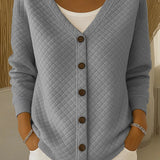 Rosemary | Diamond Quilted Button Cardigan