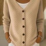 Rosemary | Diamond Quilted Button Cardigan