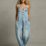 Ashley - Stylish Denim Jumpsuit With Pockets