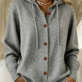 Judith | Hooded Button-Front Cardigan