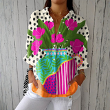 Joyce - Floral Vase Print Shirt