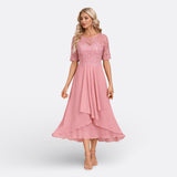 Dawn - Lace Dress with Short Sleeves
