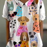 Aubrey - Dog Print Blouse