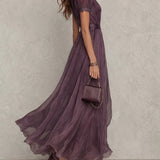 Samantha - Vintage Elegant Chiffon Maxi Dress