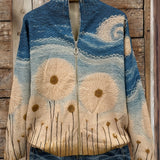Quinn - Dandelion Meadow Quilted Zip Cardigan