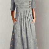 Josephine - Elegant Striped Summer Midi Dress