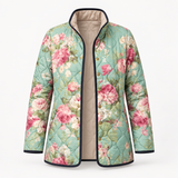 Yasmin - Retro Floral Patterned Quilted Jacket