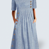 Josephine - Elegant Striped Summer Midi Dress