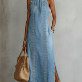Zoey - Retro Lace Denim Dress