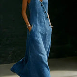 Lena - Long Denim Button Down Dress