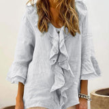 AUDREY - Women Chic Bell Sleeve Ruffle Top
