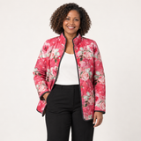 Victoria - Charming Pink Floral Print Quilted Jacket