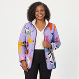 Ximena - Casual Quilted Jacket with Dog Print
