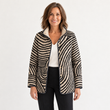 Zoe - Retro Hand-Drawn Circle Design Quilted Jacket