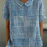 Alyssa - Striped Pattern Blouse