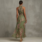 Diana - Long Floral Halter Dress
