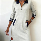 Sofia - Chic Long Sleeve Cotton Dress