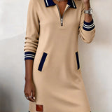 Sofia - Chic Long Sleeve Cotton Dress