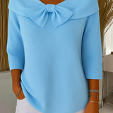 Sandra | Ribbed Sweater with Bow Detail