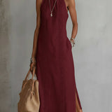 Zoey - Sleeveless Lace Detail Midi Dress